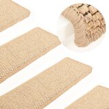 vidaXL Samolepilne preproge za stopnice sisal 15 kosov 65x25 cm bež Cene