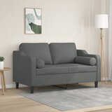 vidaXL Kavč dvosed z blazinami temno siv 120 cm blago Cene