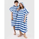 Terry Stripes Surf poncho white / blue