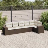  6-dijelni set vrtnih sofa od poliratana s jastucima smeđi | shoptok.hr