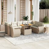 vidaXL 10-dijelni set vrtnih sofa s jastucima bež od poliratana | shoptok.hr