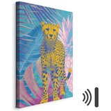  Slika - Exotic Leopard - Colorful Portrait of a Cheetah Against Tropical Leaves 20x30 Akustična | shoptok.hr