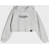 Sinsay Kratka hoodie majica s izvezenim natpisom i viskozom | shoptok.hr