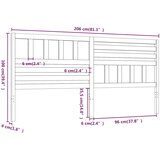  Uzglavlje za krevet bijelo 206 x 4 x 100 cm od masivne borovine | shoptok.hr