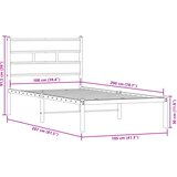  Metalni okvir kreveta bez madraca boja hrasta 100x200 cm | shoptok.hr