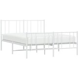  Metalni okvir kreveta uzglavlje i podnožje bijeli 120x200 cm | shoptok.hr