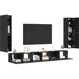 TV Jedinice Zidne 4 pcs Crni hrast Konstruirano drvo | shoptok.hr