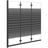  Sklopiva pregrada za tuš 3 panela 130 x 130 cm ESG crna | shoptok.hr
