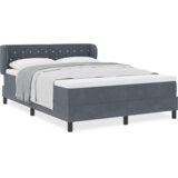  Krevet s uzglavljem i madracem tamno siva 140x190 cm baršun | shoptok.hr
