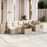 Maison Chic Seti vrtnega pohištva - Vrtna garnitura - Vrtni pohištvo set 8-delna z blazinami bež poli ratan, (21800403) | Shoptok.si