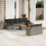 vidaXL 10-dijelni set vrtnih sofa od poliratana s jastucima sivi | shoptok.hr