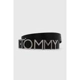 Tommy Jeans Usnjen pas ženski, črna barva | Shoptok.si
