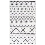 Kayoom RAVNO TKANA PREPROGA Maya 425 Weiß / Schwarz 120/180 cm tkano črna, bela | Shoptok.si
