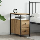 vidaXL Nočna omarica s predalom artisan hrast 30 x 60 x 60 cm | Shoptok.si