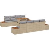  Set sofe za vrt 9 komada Bež PE Ratan Blagovaonski set | shoptok.hr