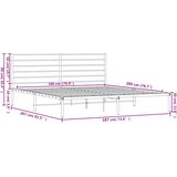  Metalni okvir za krevet s uzglavljem bijeli 180x200 cm | shoptok.hr