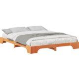  Krevet s daskama s pohranom Smeđa 160 x 220 cm Masivna borovina | shoptok.hr