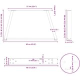  Noge za klub stolić V-oblika 2 kom Bijele 60 x (30-31,3) cm Čelik | shoptok.hr