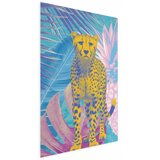  Plakat - Exotic Leopard - colorful portrait of a cheetah against tropical leaves 60x90 Bez okvira s margom | shoptok.hr