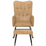 The Living Store Gugalni stol z naslonom za noge krem vintage platno - Gugalni Stol S Stolčkom Za Noge, (21493626) | Shoptok.si