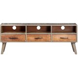 TV ormarić sivi 130 x 35 x 51 cm od masivnog grubog drva manga | Eponuda.com