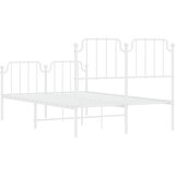  Metalni okvir kreveta uzglavlje i podnožje bijeli 120x200 cm | shoptok.hr