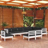  Vrtna sedežna garnitura 10-delna z blazinami bela borovina, (20760366) | Shoptok.si