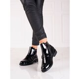 W. POTOCKI ženske čizme Black lacquered ankle Cene'.'