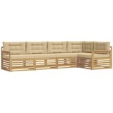 vidaXL Zunanja garnitura za sedenje 6 pcs Bela in bež Poliester, (5000280389) | Shoptok.si