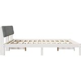  Okvir kreveta s uzglavljem Bijela i svijetlosiva 200 x 200 cm | shoptok.hr