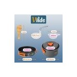 Vilde aluminijski set posuđa za kampiranje s kuhalom 700 ml – 11 dijelova | shoptok.hr