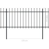  ograda s ukrasnim kopljima čelična 3,4 x 1 m crna | shoptok.hr