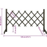  Vrtna rešetkasta ograda siva 120 x 60 cm od masivne jelovine | shoptok.hr