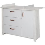Roba Bijela niska dječja komoda s promjenjivim stolom 126x99 cm Mila – Cijene