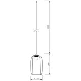  Ondaluce - Visilica na sajli BONNIE 1xE27/15W/230V, prečnik 15,5 cm, crna/dimljeno-crna | Eponuda.com