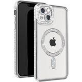 AVIZAR Diamantno ohišje za iPhone 14 Zaščita MagSafe Contour Strass, Srebrna, (5000013655) | Shoptok.si