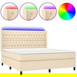  The Living Store Box spring postelja z vzmetnico LED krem 180x200 cm blago - Box Spring Postelja, (21450135) | Shoptok.si