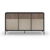 Marckeric Antracitno siva/svetlo rjava nizka komoda 156x86 cm Amalia – | Shoptok.si