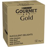 Gourmet Jumbo pakiranje Gold sočni in fini trakci 96 x 85 g - Piščanec, morska riba, govedina, losos | Shoptok.si
