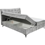 MID.YOU POSTELJA Z VZMETNICO 182 cm x 210 cm , tekstil, leseni material siva | Shoptok.si