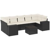  8-dijelni set vrtnih sofa od poliratana s jastucima crni | shoptok.hr