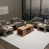  SET od 3 konferencijska stočića SOLIS 45/45/100x30/30/40 cm bež/smreka | Eponuda.com
