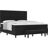 Box Spring Krevet s Madracem i Klupom Crni 180x200 cm Tkanina | shoptok.hr