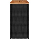  Vrtni bočni stol s drvenom pločom crni 58x27,5x55 cm poli ratan | shoptok.hr
