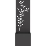 vidaXL Vrtno korito z dekorativno ploščo Črna 50 x 140 cm Mnogi jeklo | Shoptok.si