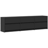 TV ormarić s LED svjetlima crni 180x34x50 cm konstruirano drvo | shoptok.hr