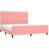  Posteljni okvir z vzglavjem roza 160x200 cm žamet, (20904966) | Shoptok.si