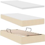  Krevet s prostorom za pohranu s LED-om Krema 90 x 200 cm | shoptok.hr