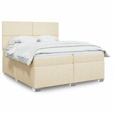 vidaXL Krevet s oprugama i madracem krem 200 x 200 cm od tkanine | shoptok.hr