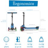 Chillafish Trotinet Scotti Glow 2 sa 3 svetleća točka do 50kg plava | Eponuda.com